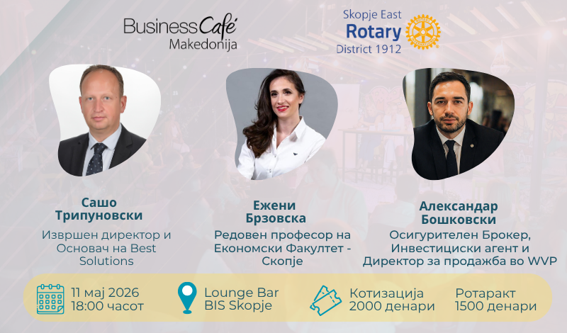 Ротари Бизнис Кафе 2026: Вечер на знаење, вмрежување и хуманост