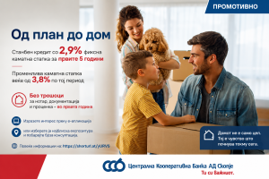 Централна Кооперативна Банка со промотивни услови за станбени кредити