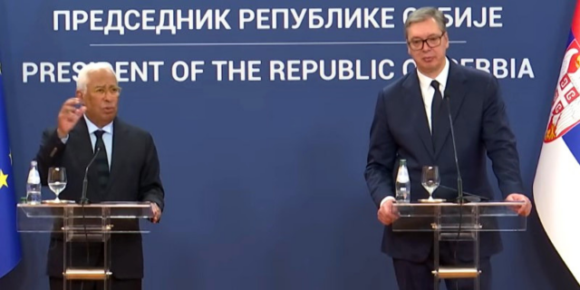 Александар Вучиќ до Антонио Кошта: Србија е посветена на спроведувањето на реформите на својот европски пат