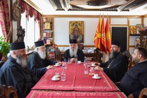 Тимотеј од Ерусалимската патријаршија на средба со архиепископот Стефан