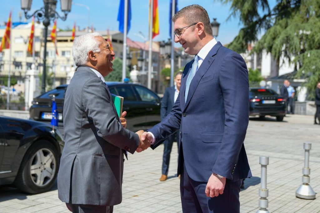 Претседателот на Европскиот совет, Антонио Кошта, денеска во Скопје на средба со Мицкоски – спорот со Бугарија е една од главните теми