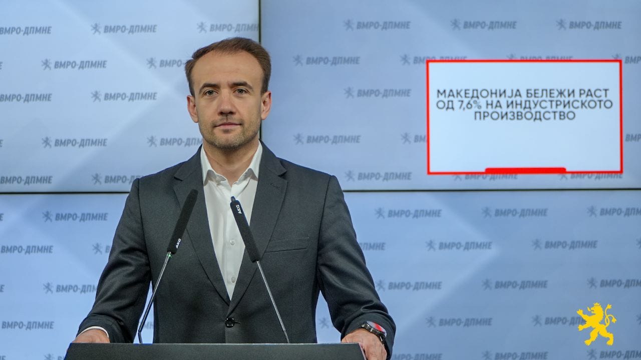 Индустриското производство во Македонија порасна за 7,6%, тврди Стојаноски