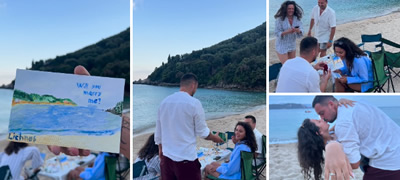 Виктор од Прилеп ја запроси саканата на кул начин – ја нацртал плажата на платно и прашањето „ќе се омажиш ли за мене“?