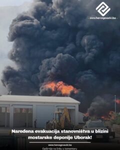 ВИДЕО: Повторно се активираше големиот пожар во Мостар, наредена евакуација