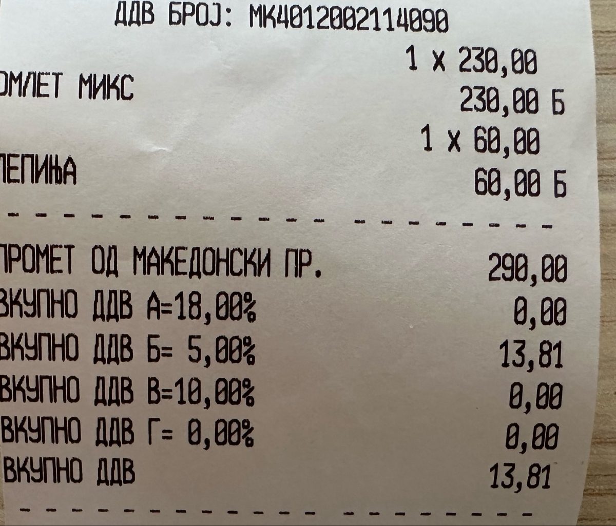 И омлетот стана хамбургер во Македонија… или барем ценовно