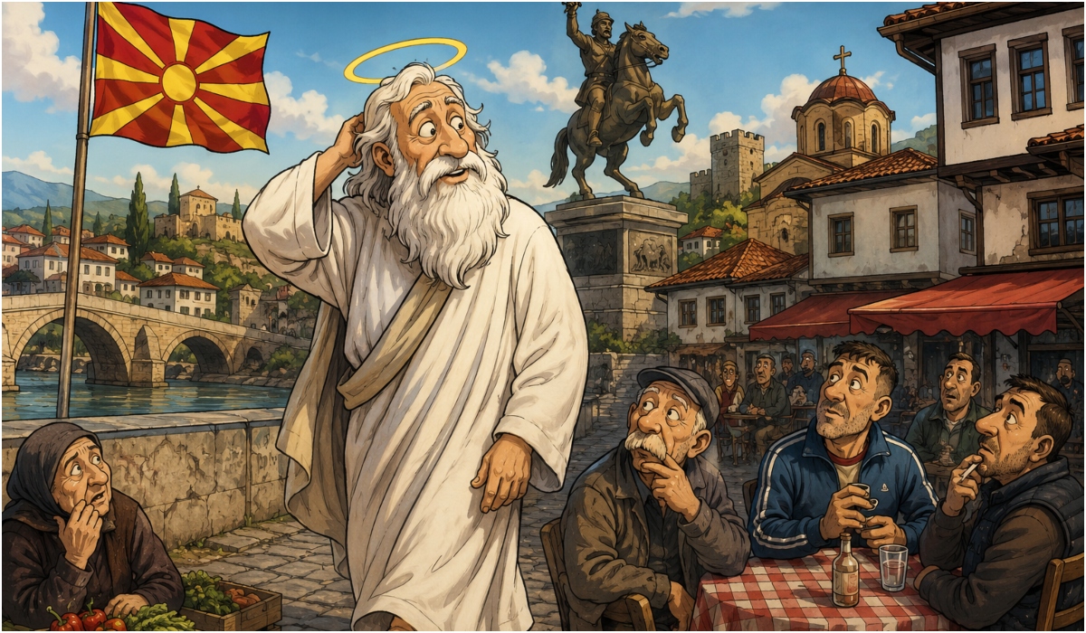 Решил Господ да слезе во Македонија (виц)