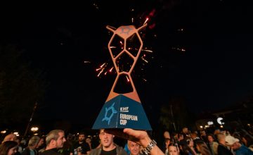 Фото: Емотивна прослава на европската титула на ГРК Охрид на градскиот плоштад