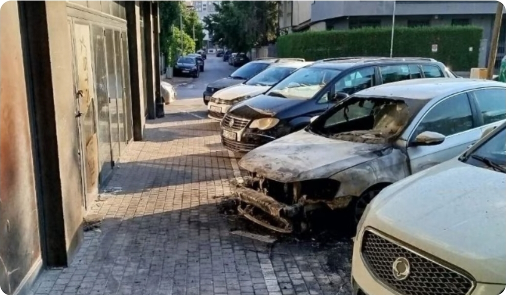ФОТО: Запален автомобилот на обвинетиот судија Ѓоко Ристов