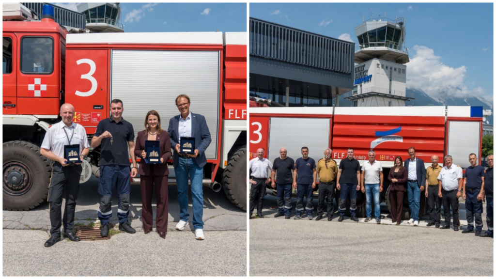 Кумановските пожарникари добија голема цистерна од противпожарната бригада на аеродромот во Инсбрук