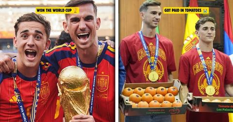 Сто и педесет килограми домати за двајца светски прваци со Шпанија!