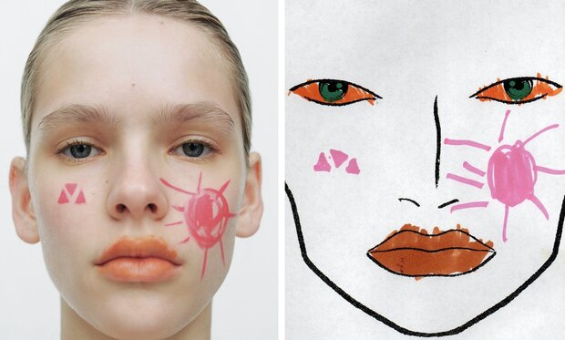 Детски цртежи се претвораат во разиграни шминки во проектот Draw Me A Face