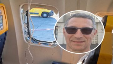 ТРИПАТИ СЕ ОНЕСВЕСТИЛ, А ПОЛОВИНА ОД ТЕЛОТО МУ ВИСЕЛО ОД АВИОНОТ: Сопругата раскажа како го спасувале откако пукнал прозорецот на авионот на „Рајанер“
