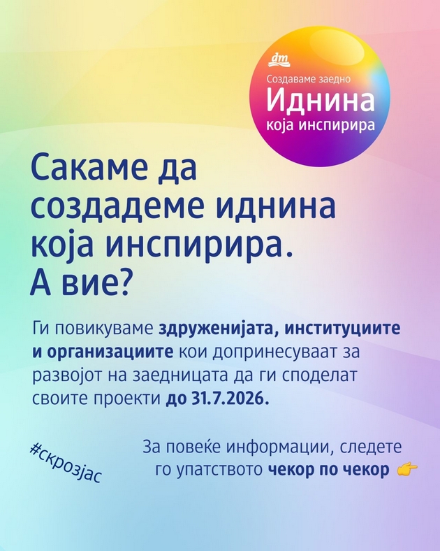 Последни недели за пријавување проекти на платформата „Иднина која инспирира“ на dm