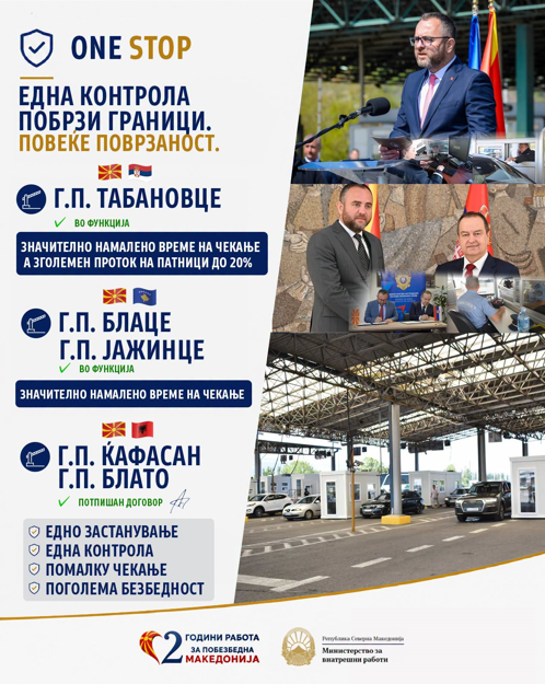 МВР: Намалено е времето на чекање на граничните премини со „One Stop Shop“, наскоро ќе се воспостави и со Албанија