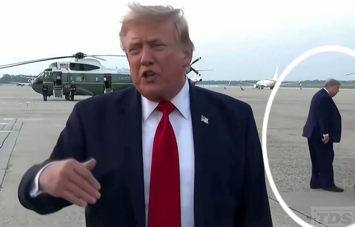 „Ова не е вистинскиот Трамп?“ Мистериозен човек во позадина на Светското првенство повторно ја разгоре теоријата за двојник