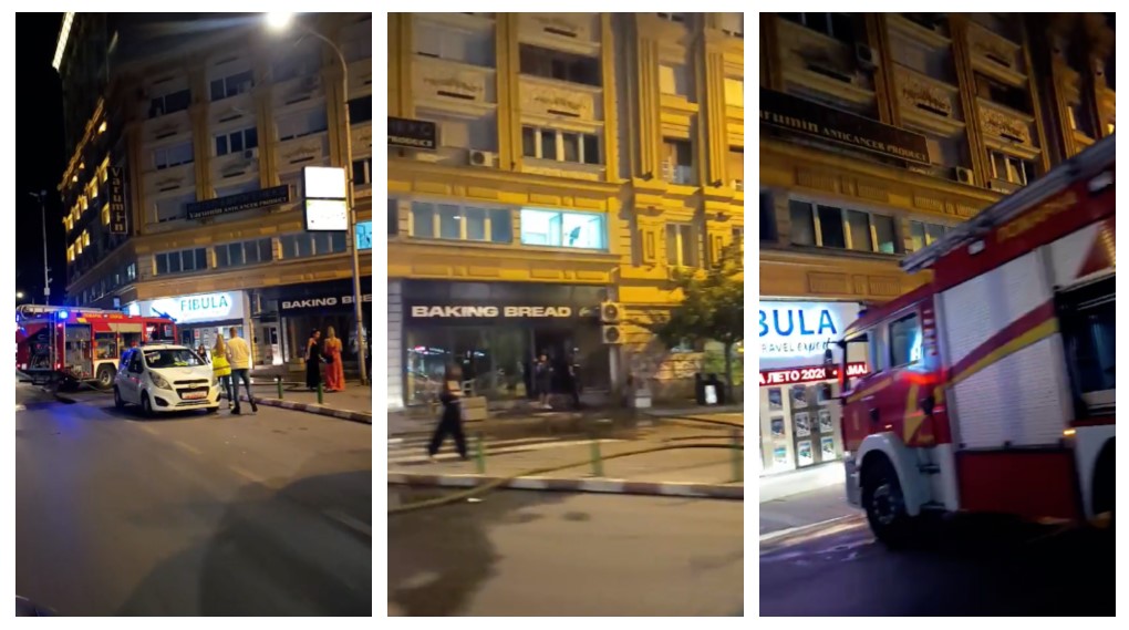 Пожар избувна во локал во центарот на Скопје (ВИДЕО)