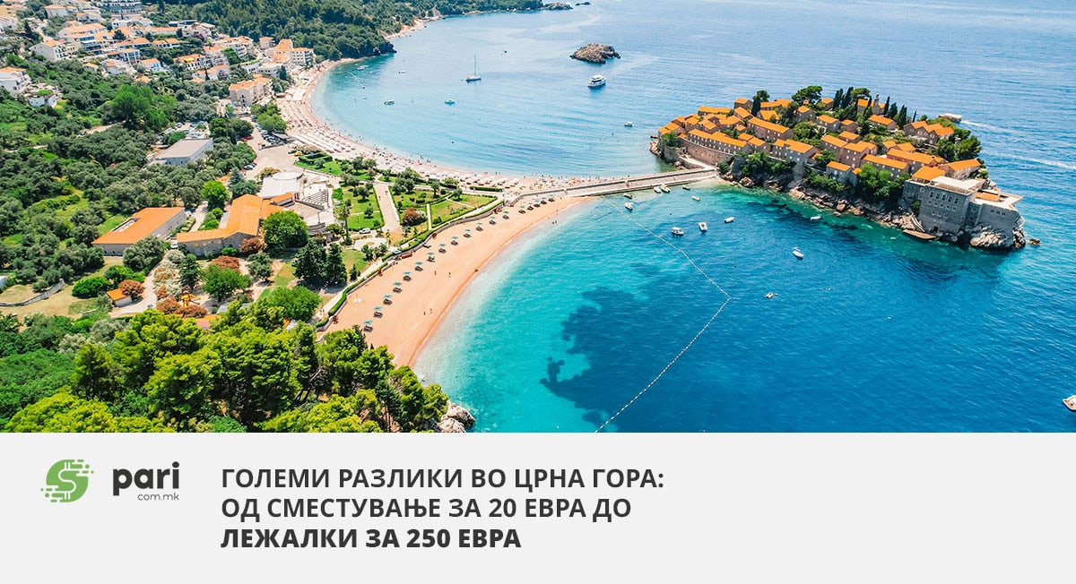 ГОЛЕМИ РАЗЛИКИ ВО ЦРНА ГОРА: Од сместување за 20 евра до лежалки за 250 евра