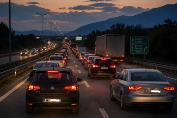 ДОЛГИ КОЛОНИ НА АВТОПАТОТ ТЕТОВО–СКОПЈЕ: Сообраќајна несреќа предизвика застој кај патарината на влезот во главниот град