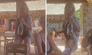 (ВИДЕО+ФОТО) Голди Хоун (80) танцувала и ја покажала својата линија во костим за капење на летовање