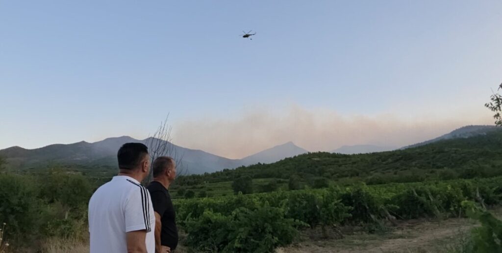 Пожарот во Кавадаречко сè уште активен, екипите продолжуваат со гаснење