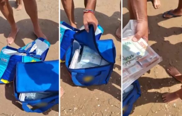 (ВИДЕО) Сцена како од филм на Сицилија – морето исфрли 700.000 евра, полицијата го истражува потеклото на парите