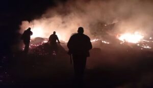 ВИДЕО: Изгореа напуштени куќи и плевни во Чаниште, четворица жители побарале медицинска помош