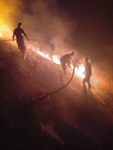 ВИДЕО: Еден повреден во битката со огнот кој дојде на 50-ина метри над куќите во Лознени, пожарот е под контрола
