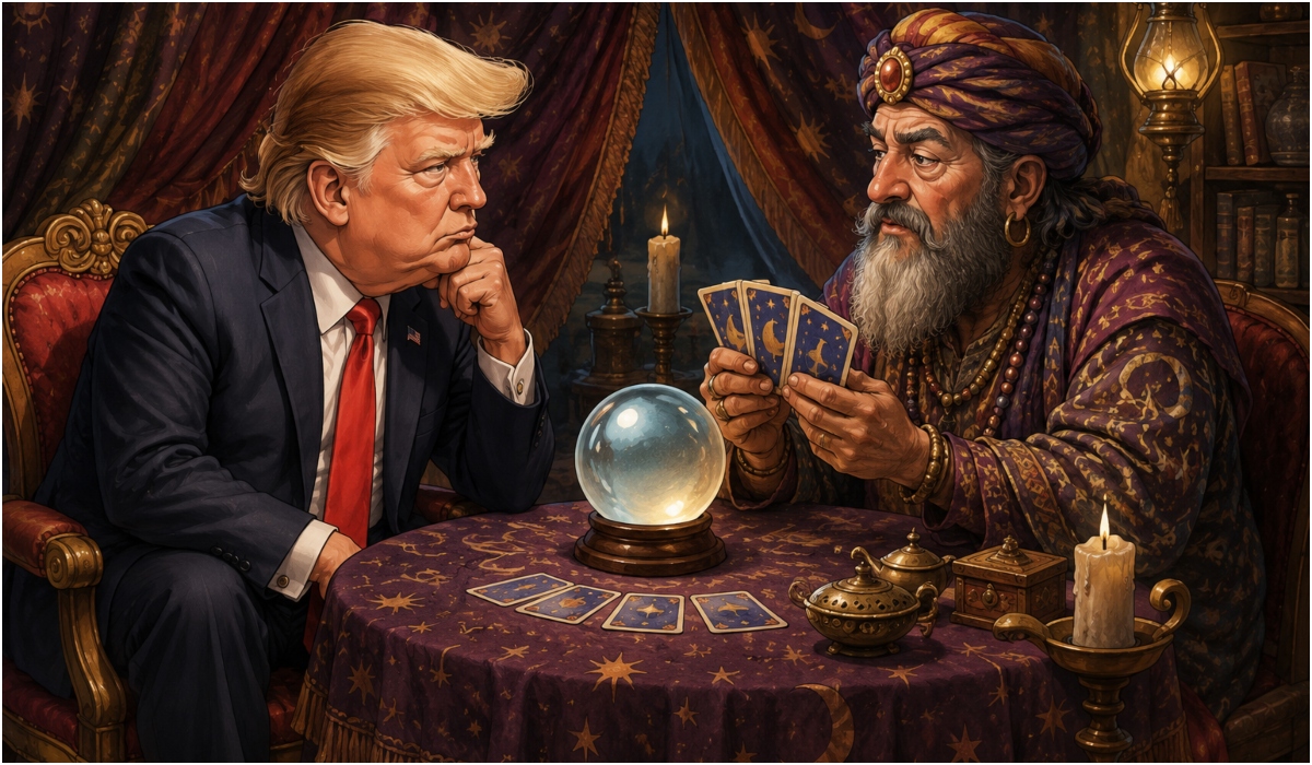 Отишол Трамп кај познат пророк за да види уште колку ќе биде претседател (виц)