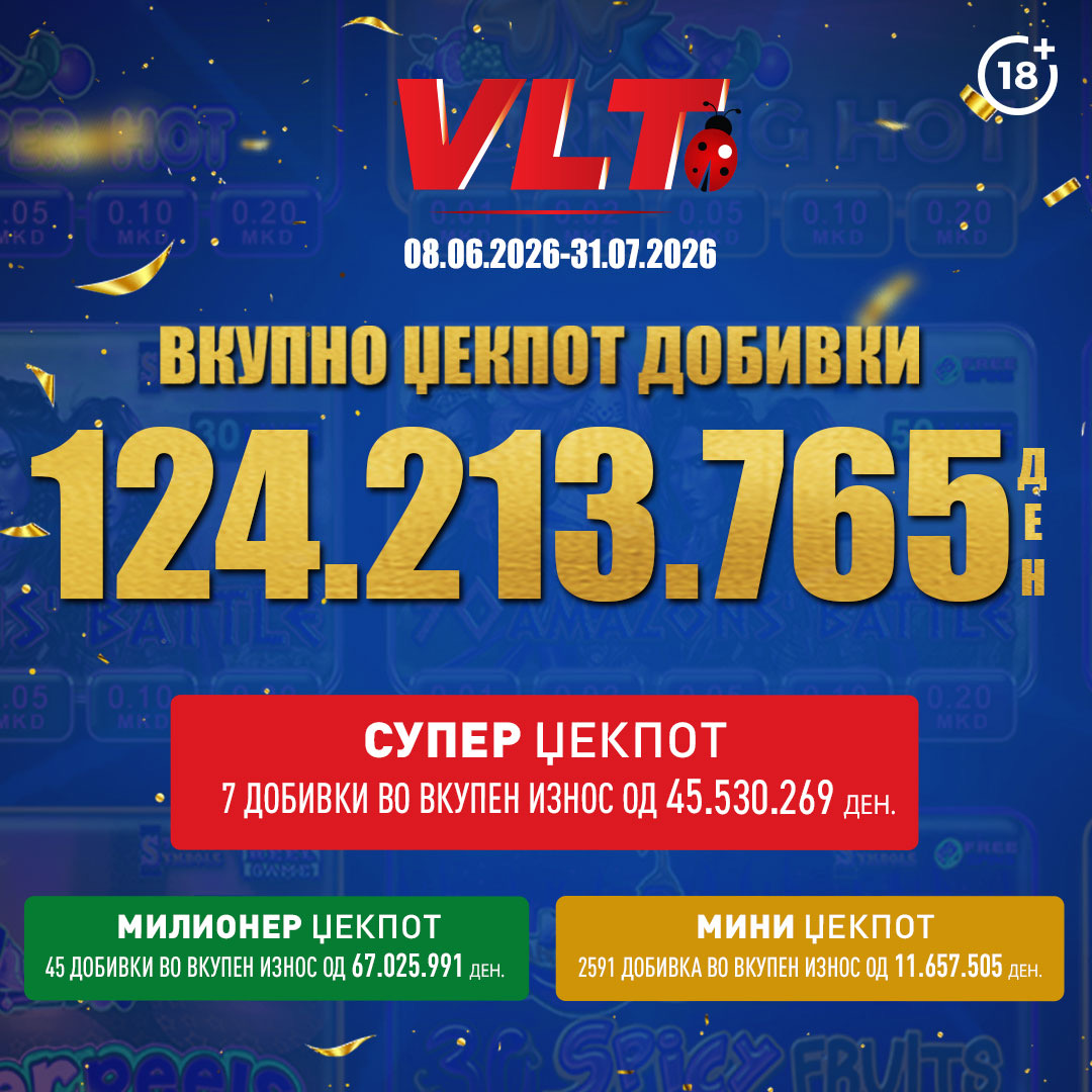 НОВИ 52 МИЛИОНЕРИ ВО МАКЕДОНИЈА: ВИДЕОЛОТАРИЈА КАСИНОС АВСТРИЈА ИСПЛАТИ НАД 2 МИЛИОНИ ЕВРА ЗА ВЛТ ЏЕКПОТ ДОБИВКИ