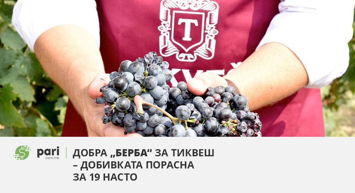 Добра „берба“ за Тиквеш – добивката порасна за 19 насто      