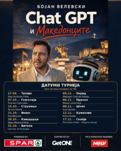 „Chat GPT и Македонците“ тргнува на турнеја: Бојан Велевски ја става вештачката интелигенција на македонски тест