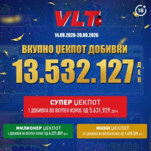 Среќни ВЛТ вести: Б.Б. од Скопје освои супер милионер вреден 5.631.929 ДЕНАРИ