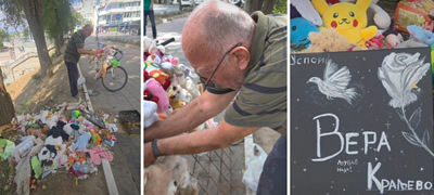 „И јас сум нечиј дедо, трагедијава ме погоди“ – Зоран (77) од Краљево реди мечиња на местото каде малата Вера (5) беше прегазена