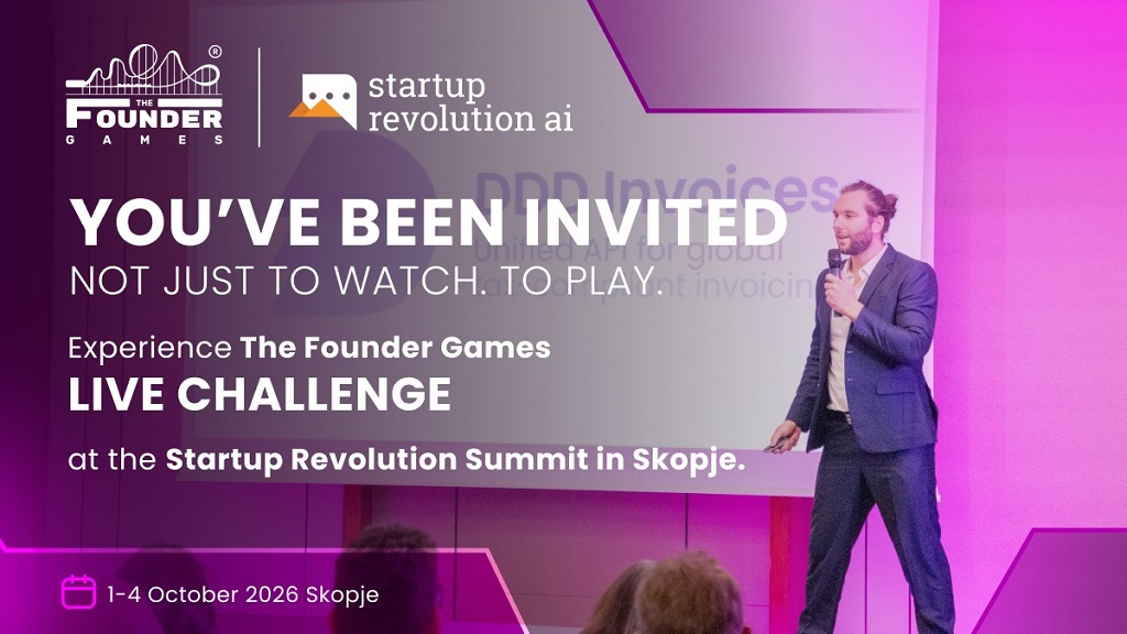 Вистинската игра почнува кога ќе заврши презентацијата: The Founder Games организира Live Challenge на Startup Revolution AI Summit