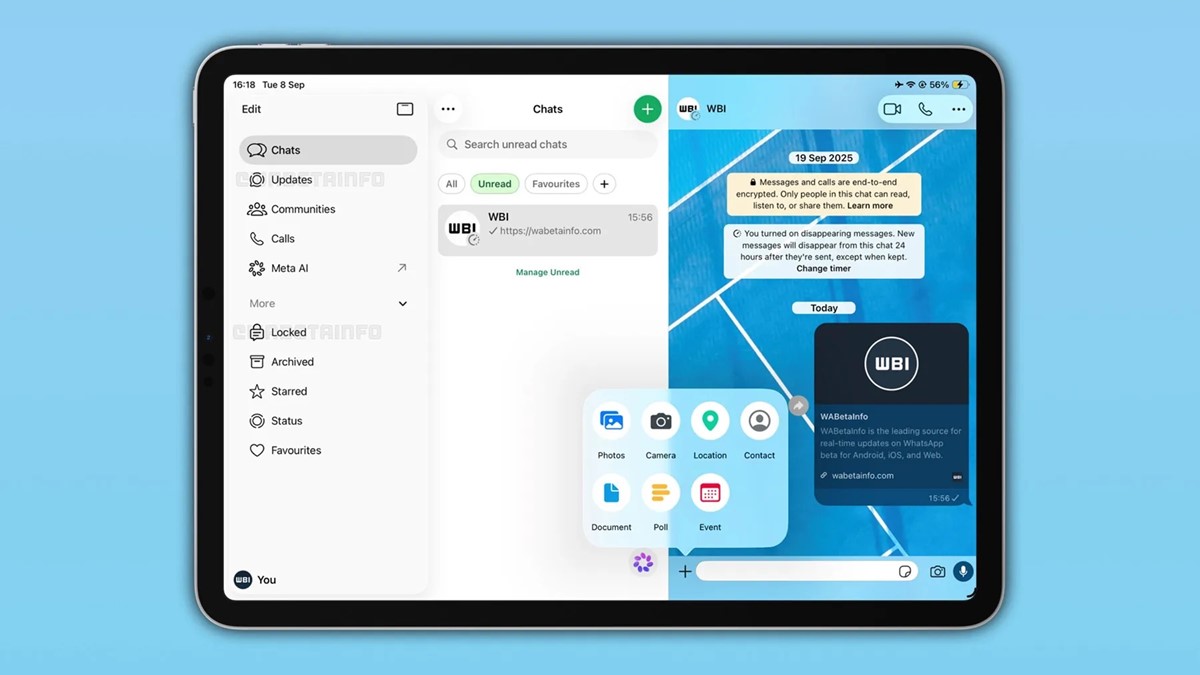 WhatsApp за iPad добива нов интерфејс со странична лента слична како на Mac