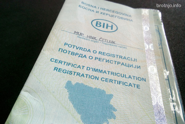 Хартиените потврди за регистрација на возила повеќе нема да се користат во БиХ