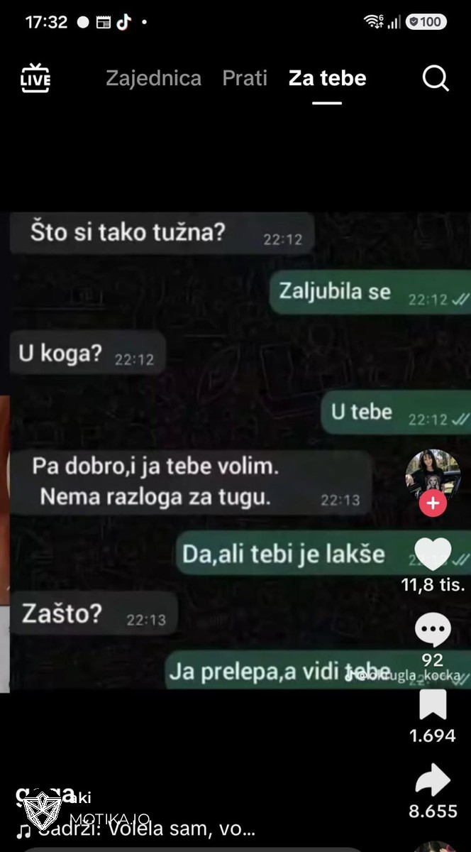 Маче, зошто си тажна? Да не си заљубена?