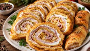 (Рецепт) СОЛЕН РОЛАТ ОД ГОТОВИ КОРИ: Вкусно предјадење за секоја пригода