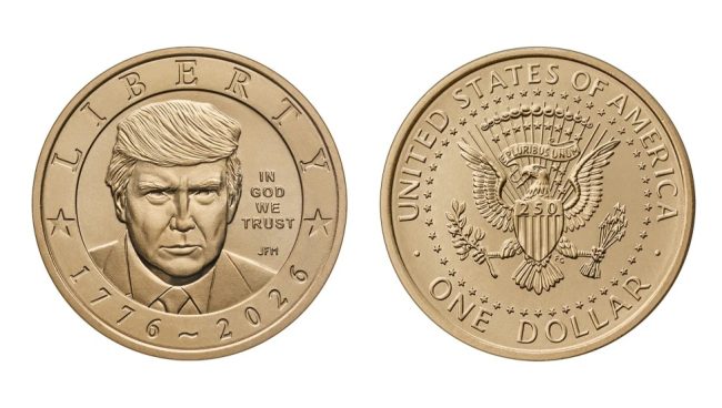 ЛИКОТ НА ТРАМП СЕ НАЈДЕ НА НОВАТА МОНЕТА ОД ЕДЕН ДОЛАР