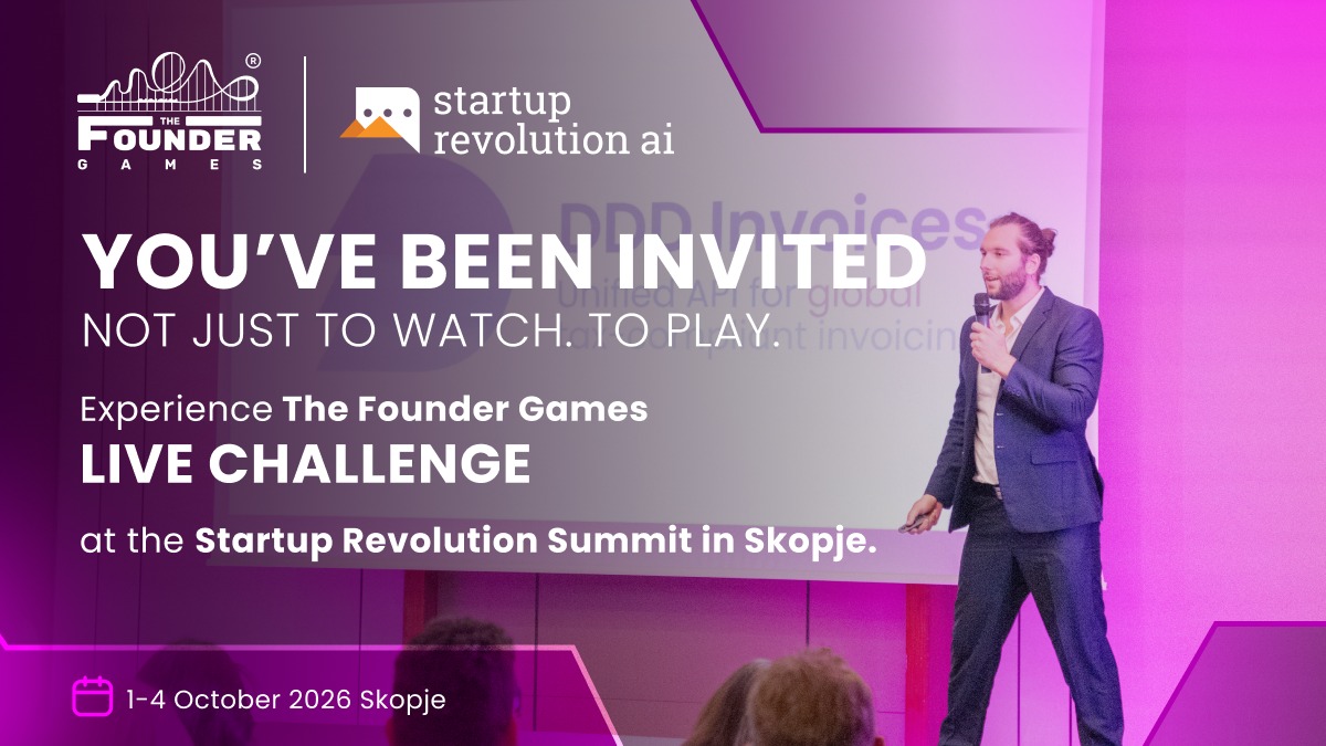 Вистинската игра почнува кога ќе заврши презентацијата: The Founder Games организира Live Challenge на Startup Revolution AI Summit