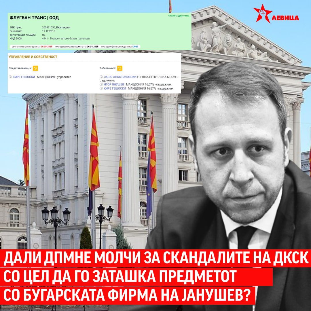 СДСМ бара целосна истрага за сите скандали со Јанушев: Мито, фирма во Бугарија, имот, тендери…