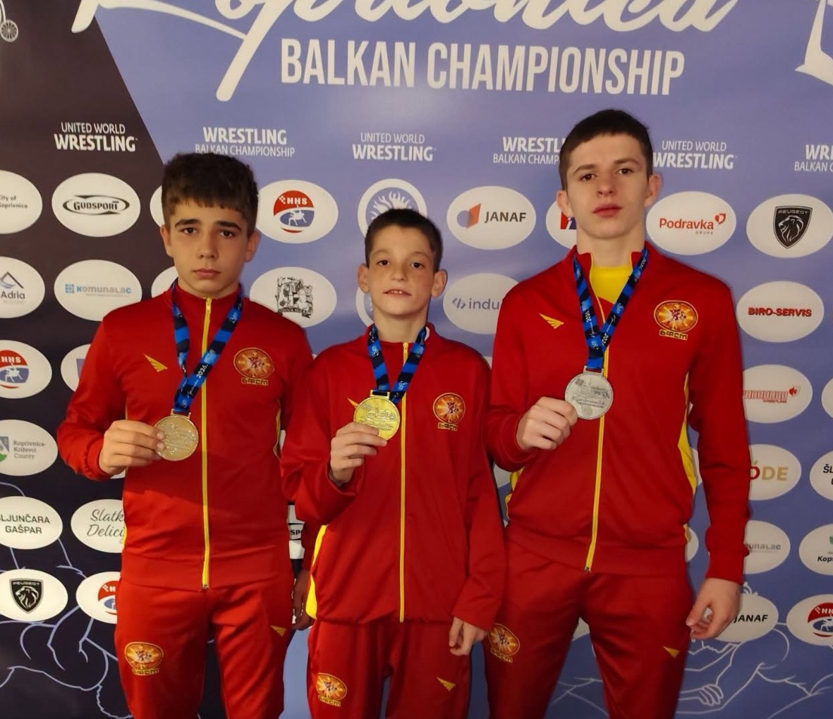 Македонија има балкански шампион во борење, освоени три медали во Копривница