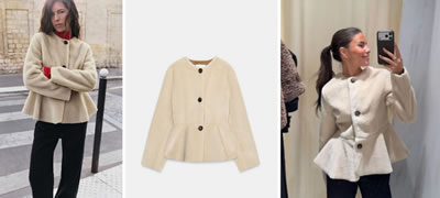 Новото крзнено пеплум палто на ZARA личи многу поскапо од цената – два есенски тренда во еден модел