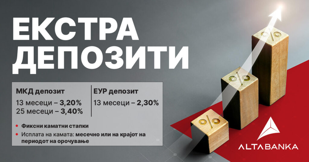 АЛТА банка со нова промотивна понуда за штедење во денари и евра