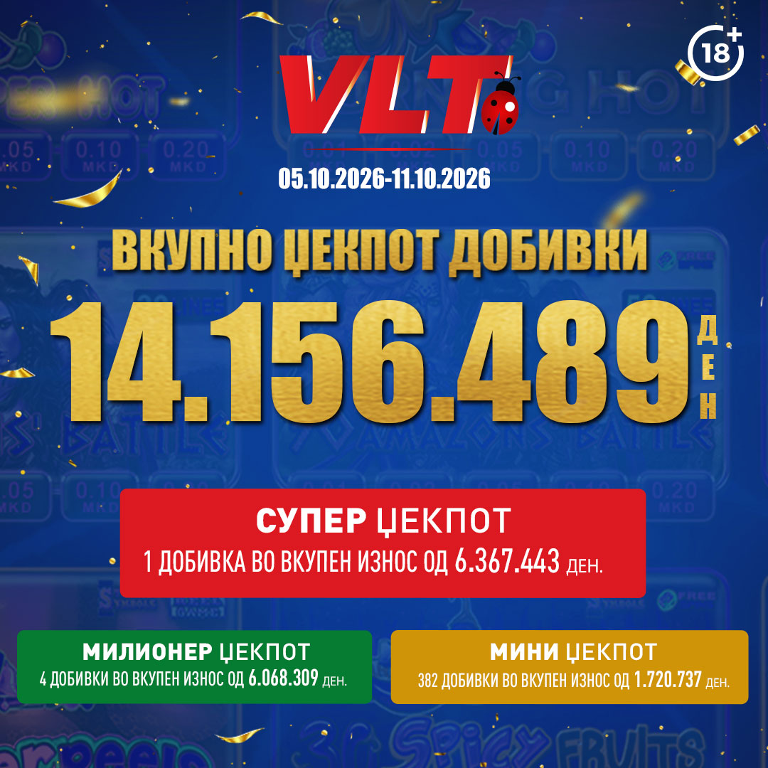 СРЕЌНИ ВЛТ ВЕСТИ: Д.Н. ОД СКОПЈЕ ОСВОИ СУПЕР МИЛИОНЕР ВРЕДЕН 6.367.443 ДЕНАРИ