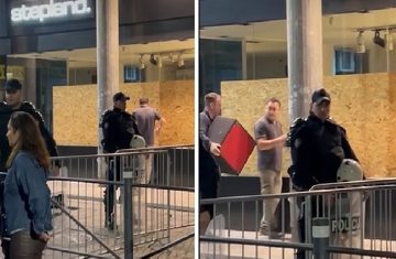 (ВИДЕО) СОПСТВЕНИЦИТЕ НА ЛОКАЛИТЕ ВО ЦЕНТАРОТ НА БЕЛГРАД ГИ ЗАШТИТУВААТ ИЗЛОЗИТЕ: Поставуваат дрвени плочи среде засилените безбедносни мерки, дали градот го очекува хаос?