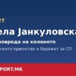 Ангела Јанкуловска со тешка повреда на коленото: левиот бек ги пропушта Европското првенство и баражот за СП