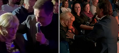 Вдовицата на Тома Здравковиќ се „скрши“ од емоции - Дарко Лазиќ и Кеба ѝ пеат песни од сопругот, таа плаче (видео)
