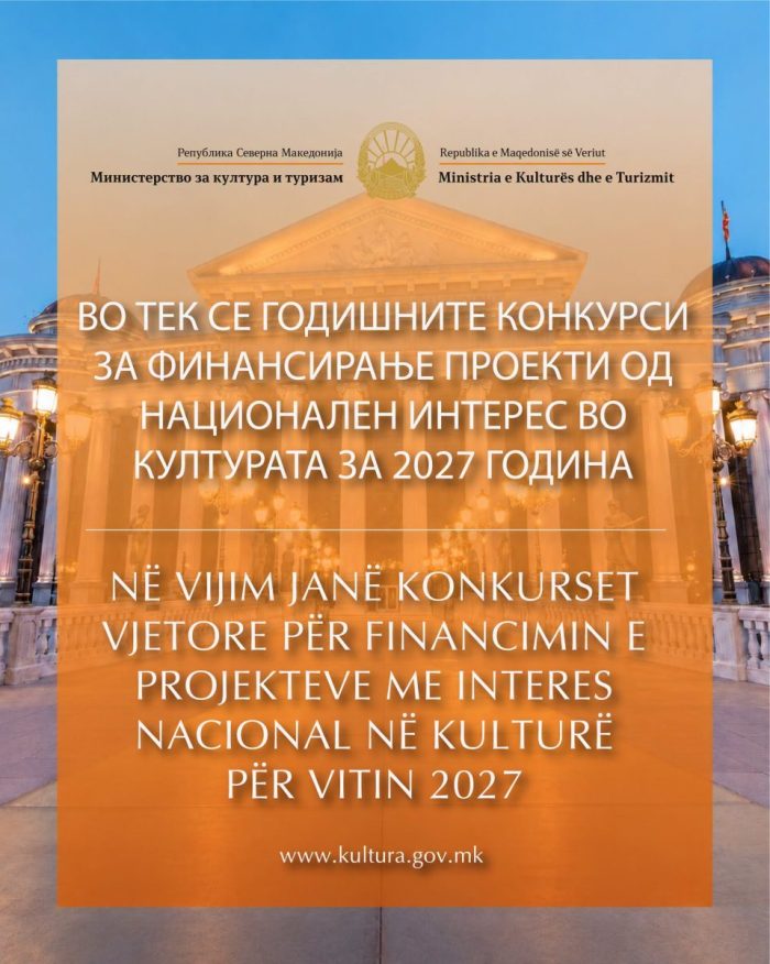 До 30 октомври трае аплицирањето на годишните конкурси за финансирање проекти од културата за 2027