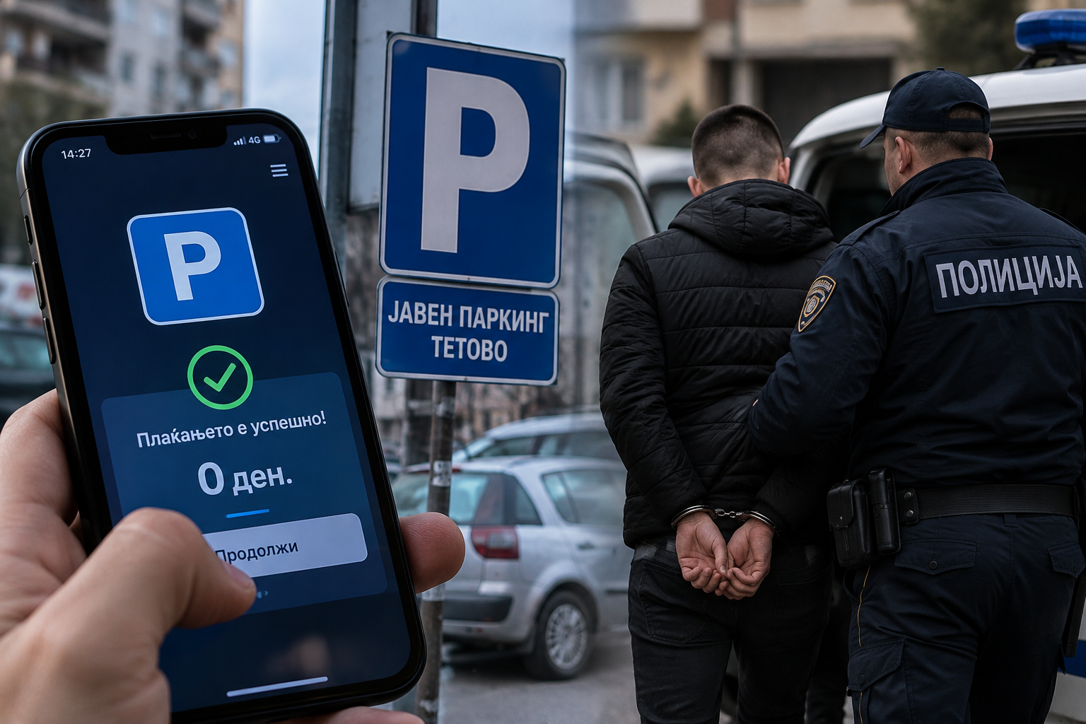 Со компјутерска измама бесплатно користел паркинг во Тетово, уапсен 22-годишник